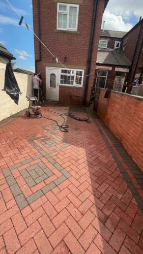 Patio after jet washing
