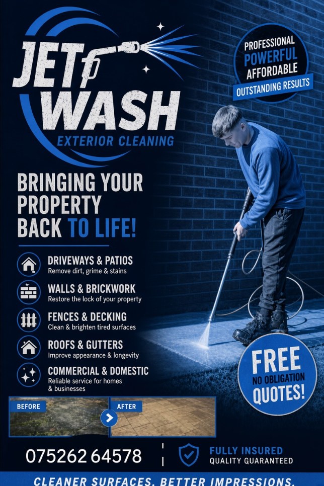 Jet wash exterior cleaning services